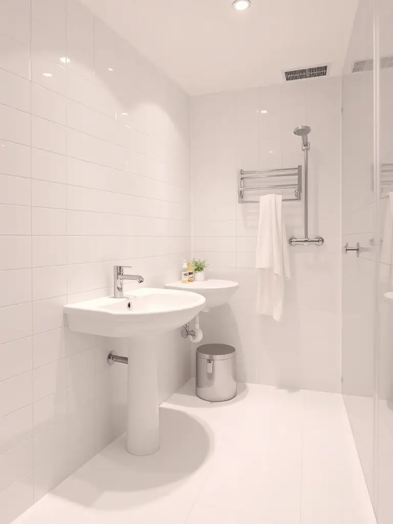 Image of a sparkling clean bathroom with fresh towels, a clean shower, and a spotless mirror, highlighting the thoroughness of the cleaning.