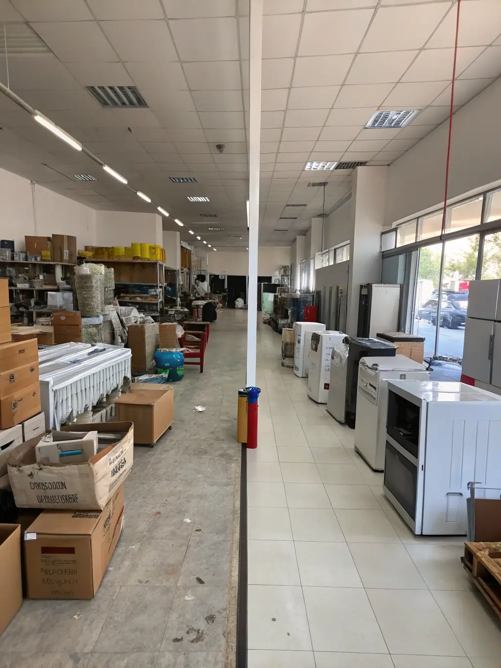 A before-and-after shot of a cluttered space being cleared out by Cleansoul LLC, demonstrating the effectiveness of their hauling services.